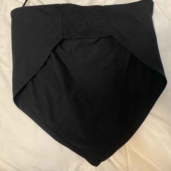 Black Strapless Bandana Top, size M. - Picture 2 of 3